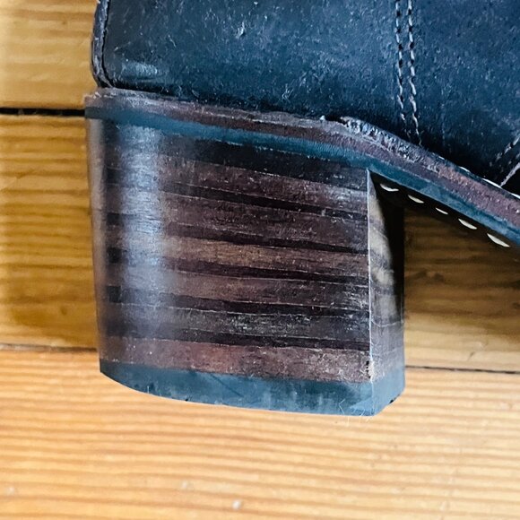 Frye Sabrina 6G Dark Brown Lace Up Combat Boots 9 - Picture 5 of 8